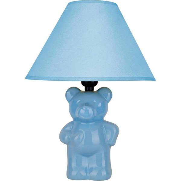 Yhior 13 in. Ceramic Teddy Bear Lamp - Light Blue YH2629409
